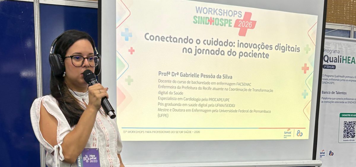 Gabrielle Pessôa abordou os impactos da transformação digital na assistência em saúde e o papel das novas tecnologias